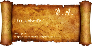 Miu Ambró névjegykártya